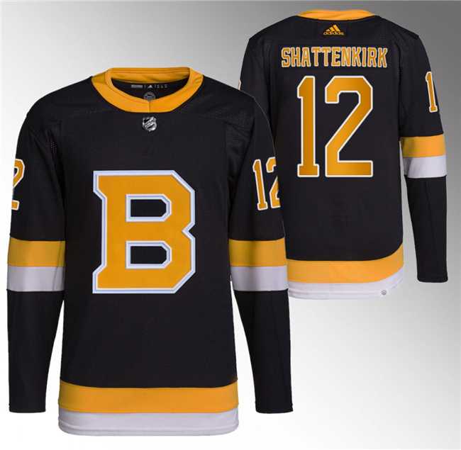 Men%27s Boston Bruins #12 Kevin Shattenkirk Black Home Breakaway Stitched Jersey->boston bruins->NHL Jersey